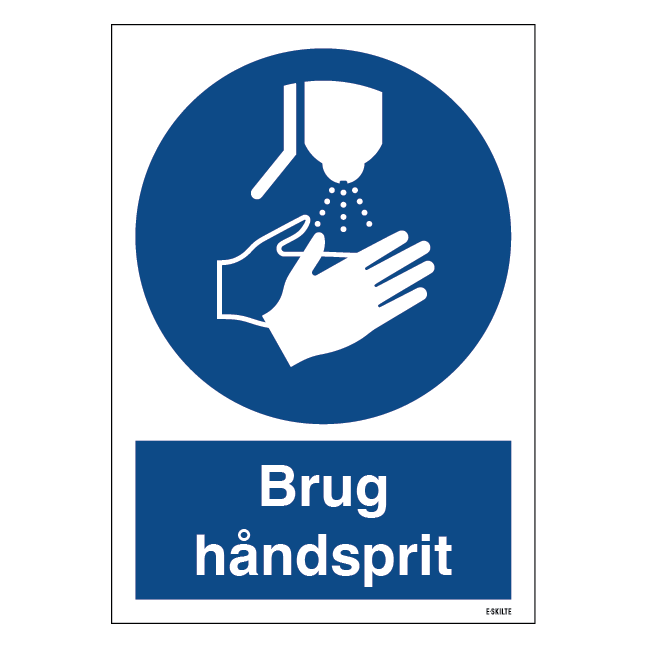 Brug håndsprit skilt