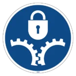 M068 Lås bevægelige mekaniske dele skilt