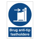 Brug anti-tip fastholdere skilt