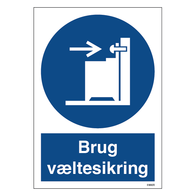 Brug væltesikring skilt