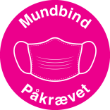Mundbind påkrævet skilt i pink farve-cor8p