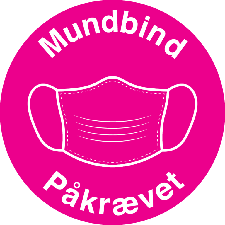 Mundbind påkrævet skilt i pink