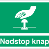 Nødstop knap skilt