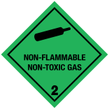 Non-flammable and non-toxic gas, klasse 2 fareseddel
