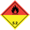 Organiske peroxider, klasse 5.2 fareseddel i sort