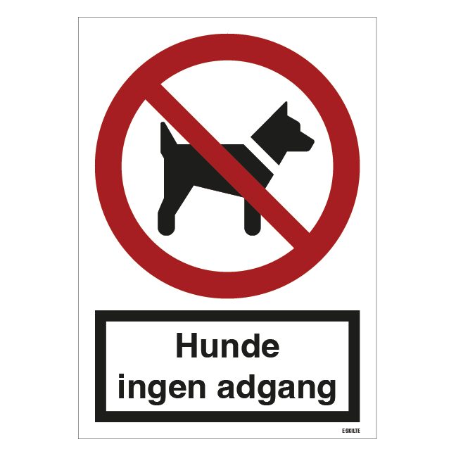 Hunde ingen adgang ISO skilt