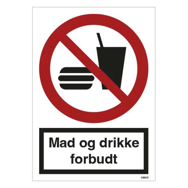 Mad og drikke forbudt ISO skilt