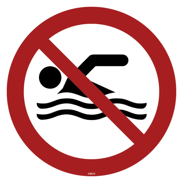 P049 Svømning forbudt skilt