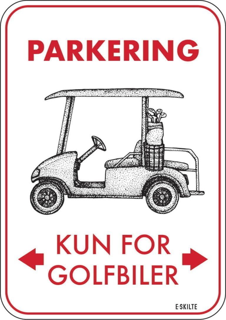 Parkering kun for golfbiler retro golf skilt
