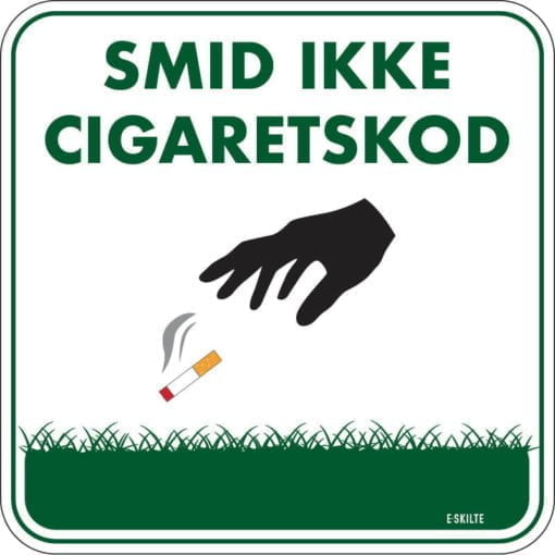 Smid ikke cigaretskod golf skilt