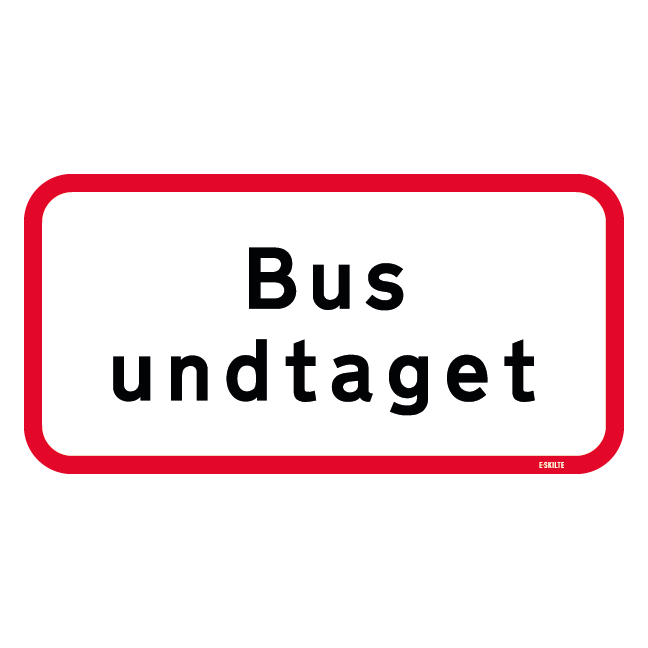 UC20,5 Bybus undtaget undertavle skilt