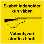 Skabet indeholder kun våben skilt