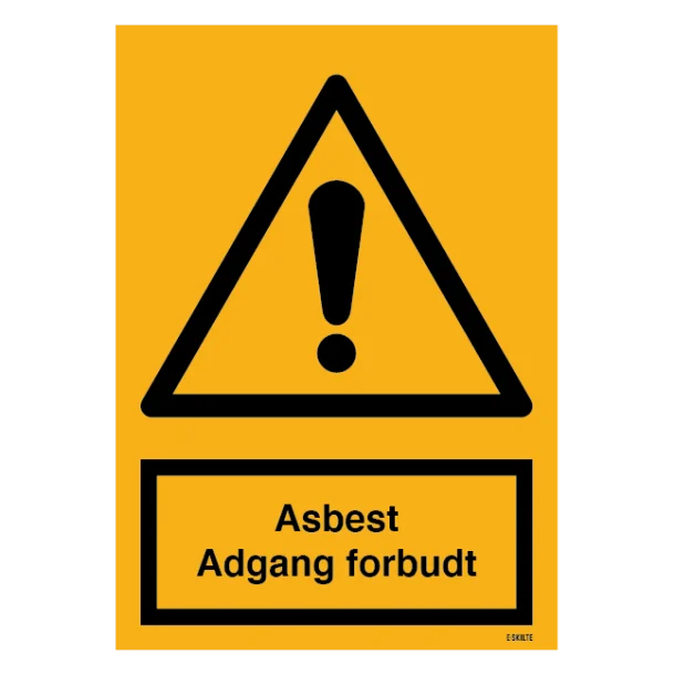 Asbest adgang forbudt skilt