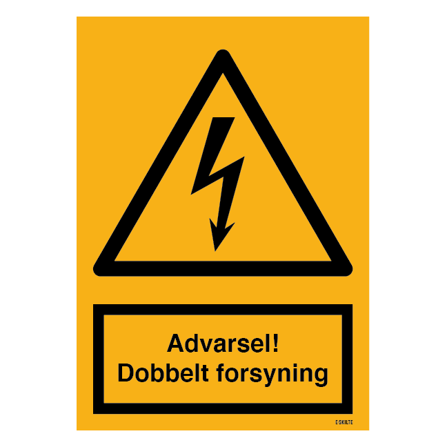 Advarsel! Dobbelt forsyning skilt