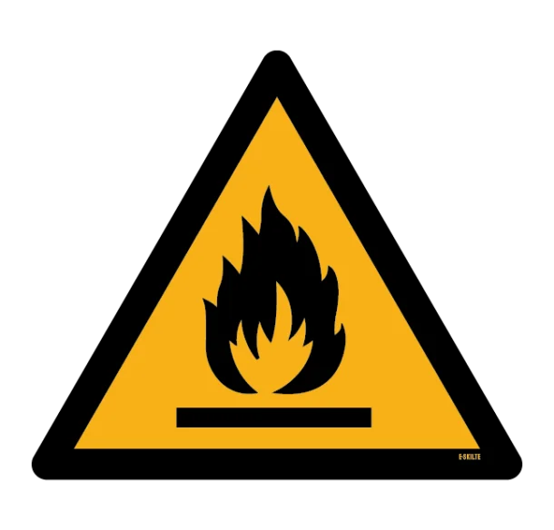 W021 Risiko for ild eller brændende materiale skilt
