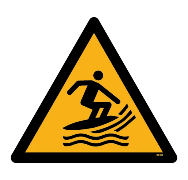 W046 Advarsel for surf fartøjsområde skilt