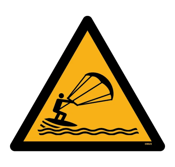 W062 Advarsel for kite surfing skilt