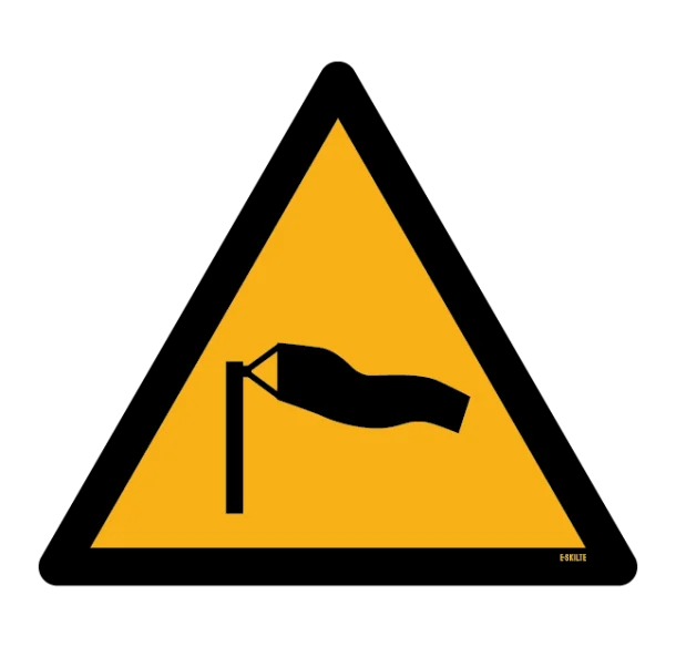 W064 Advarsel for stærk vind skilt