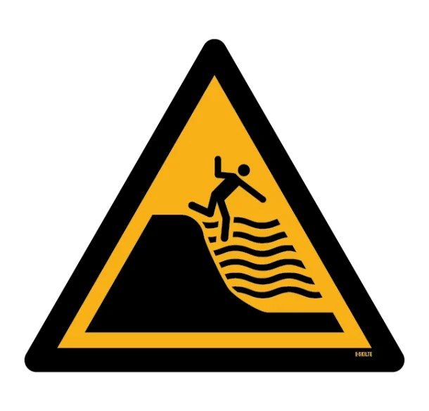 W066 Advarsel for dyb strand skilt