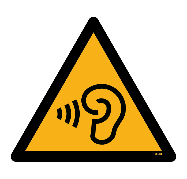 W087 Advarsel: Høje lydniveauer skilt