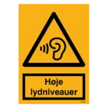 Høje lydniveauer skilt