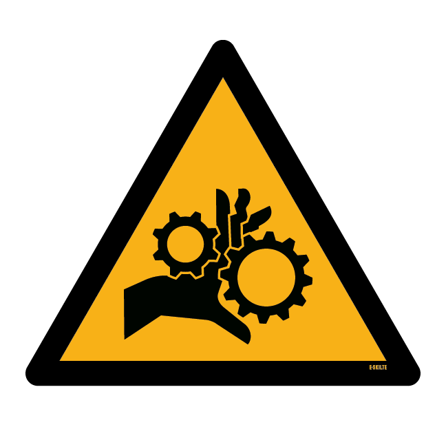 W089 Advarsel: Roterende tandhjul skilt
