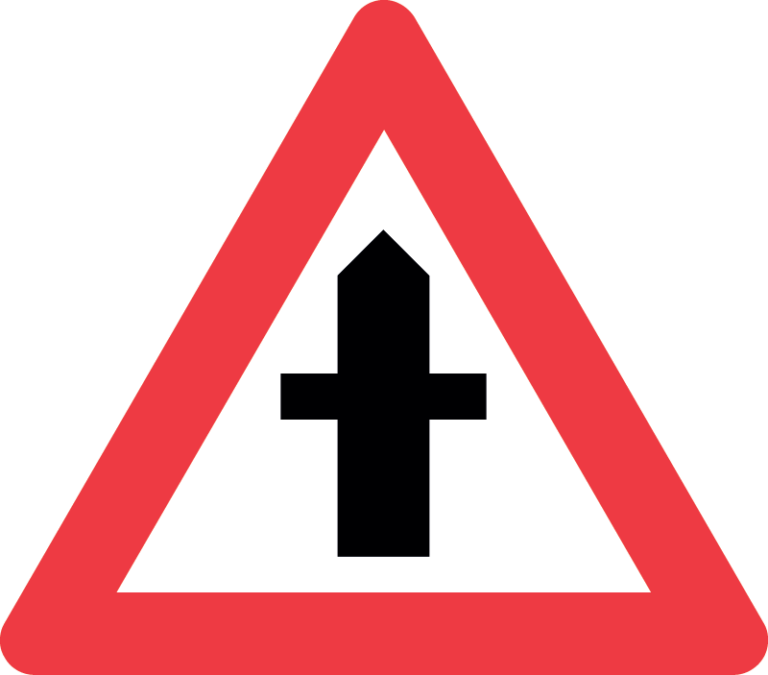 a11 - Farligt vejkryds skilt