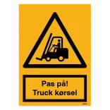 Advarselsskilt - Pas på truck kørsel