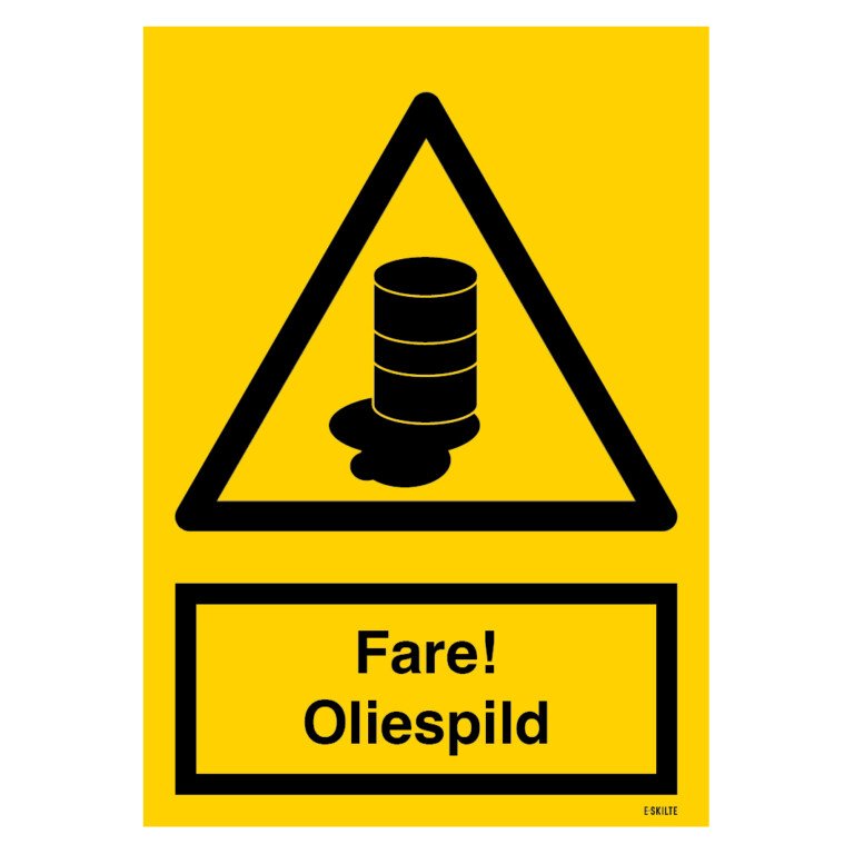 Fare! Oliespild skilt