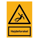 Advarselsskilt - Højdeforskel