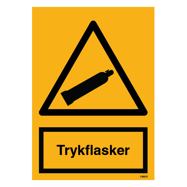 Trykflasker. Advarselsskilt