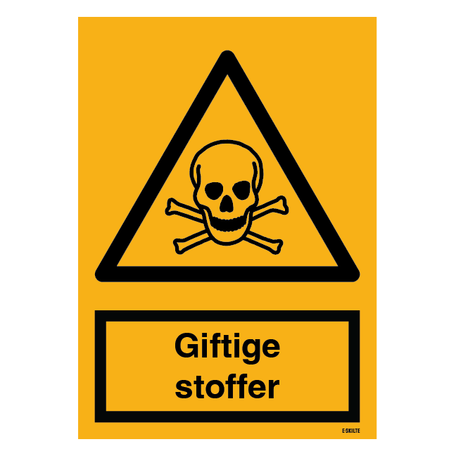 Giftige stoffer. Advarselsskilt