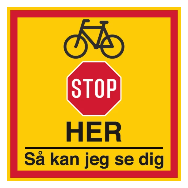 Cyklist stop her Så kan jeg se dig