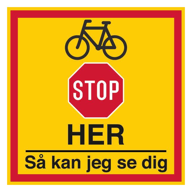 Cyklist stop her Så kan jeg se dig