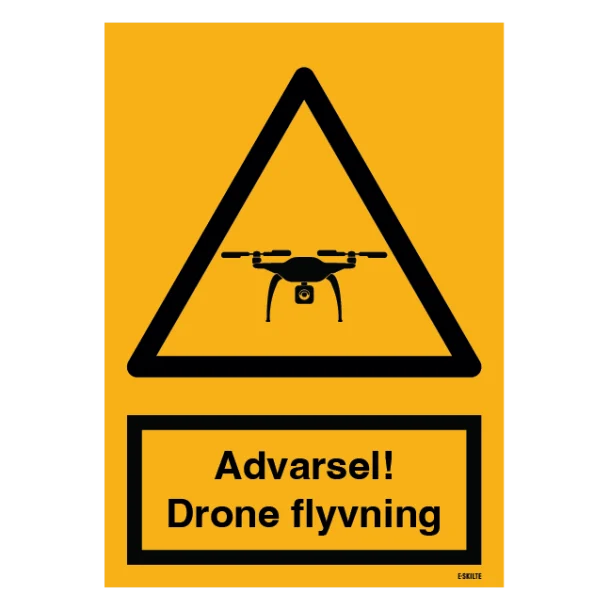Advarsel! Drone flyvning skilt