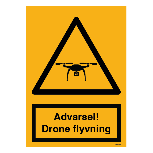 Advarsel! Drone flyvning skilt