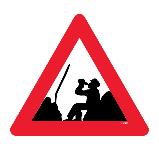 Vejarbejde Tørstig arbejder Skilt