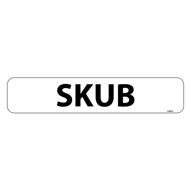 Skub m rød pil. Dørskilt