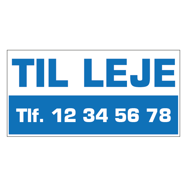 Til leje skilt