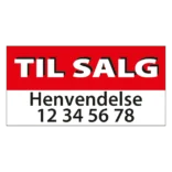 Til Salg Rød. Salgsskilt