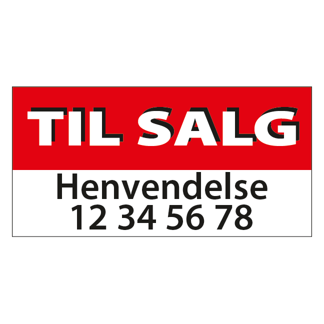 Til Salg Rød. Salgsskilt