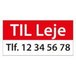 Til Leje Rød skilt