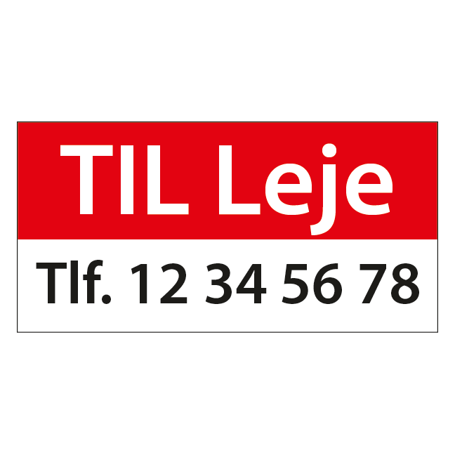 Til Leje Rød skilt