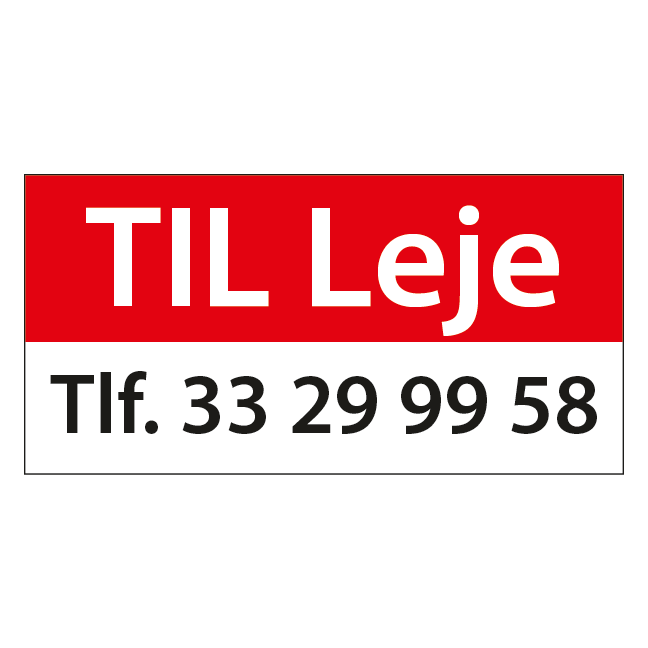 Til Leje Rød. Skilt