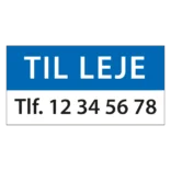 Til Leje Blå skilt