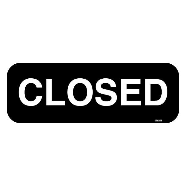 Closed (sort) skilt