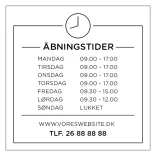 Åbningstider skilte