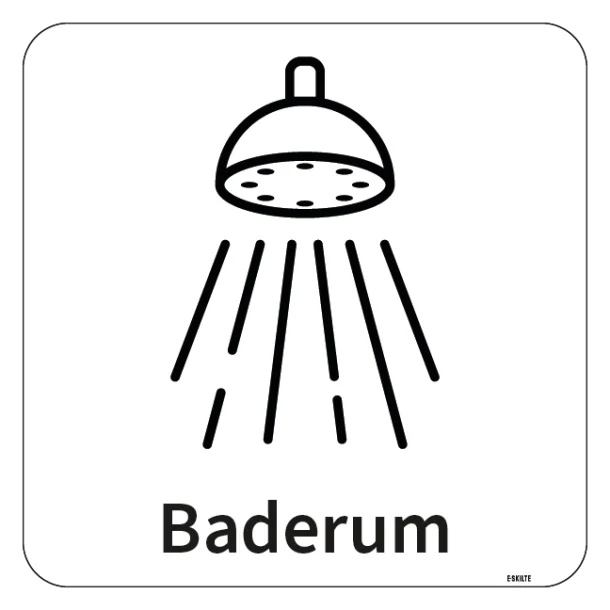 Baderum skilt