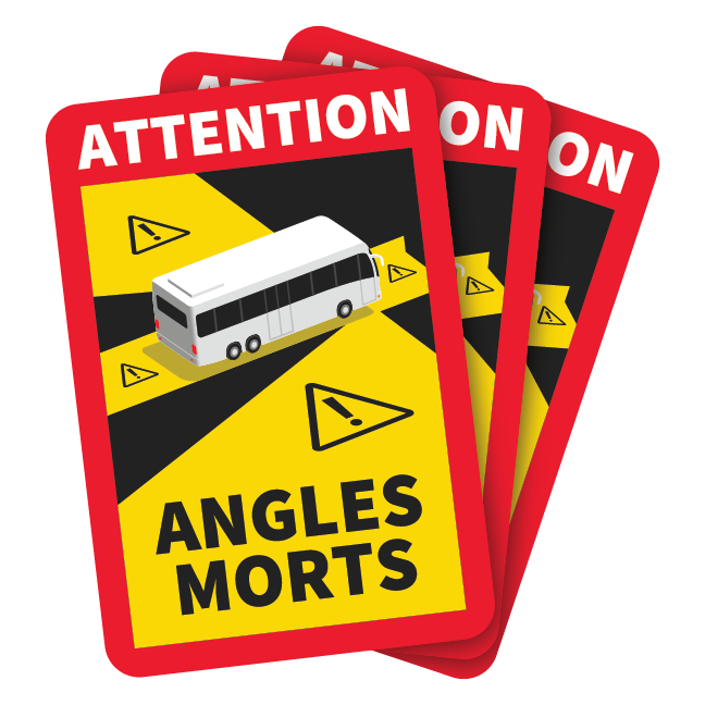 Blind vinkel til bus-klistermaerke (Angles Morts) sticker 3 stk.