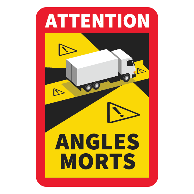 Blind vinkel til lastbil klistermærke (Angles Morts sticker)